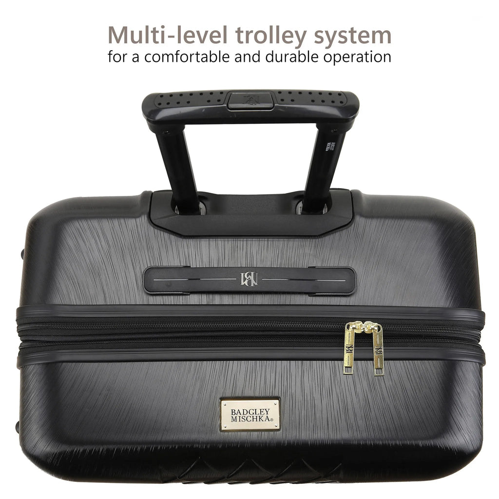 Diamond 3-Piece Expandable Spinner Luggage Set, Black