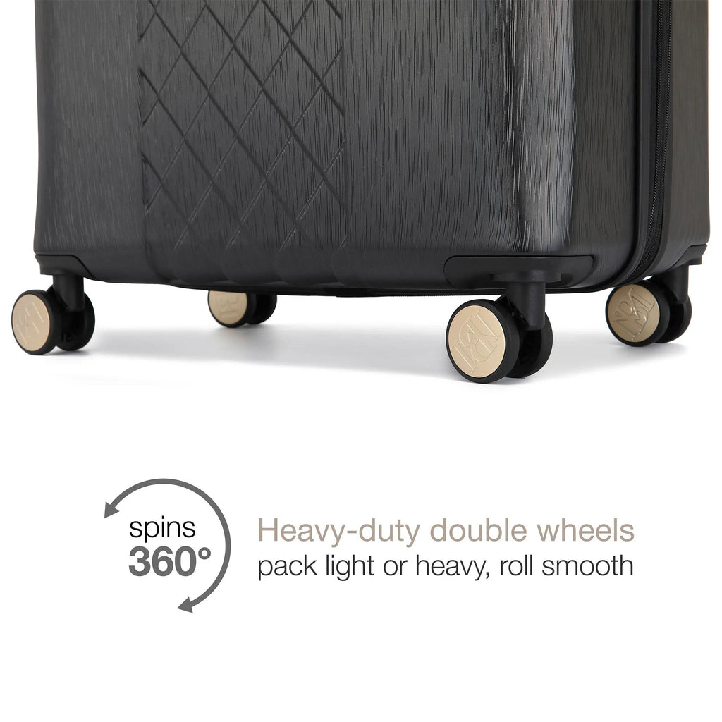 Diamond 3-Piece Expandable Spinner Luggage Set, Black