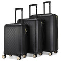 Diamond 3-Piece Expandable Spinner Luggage Set, Black