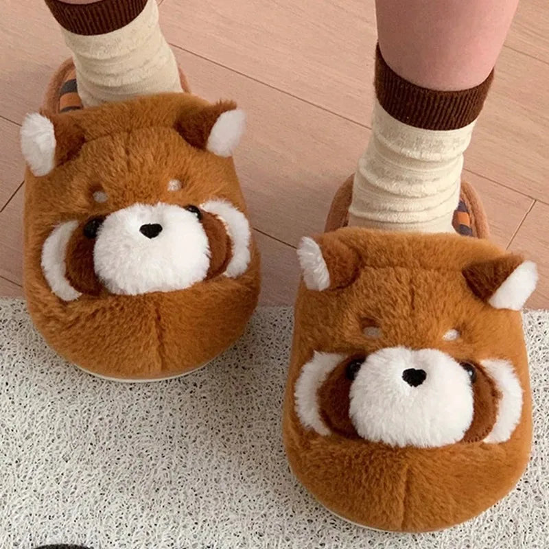 Red Panda Plush Slippers