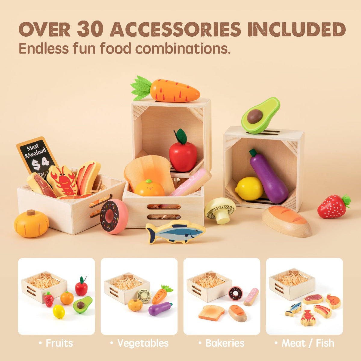 Tiny Land Wooden Pretend Cooking Set