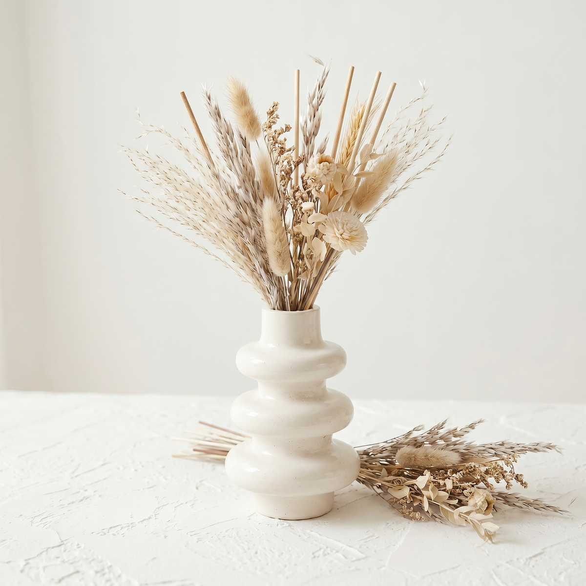 Stacked Bubble Vase Reed Diffuser Gift Set, White