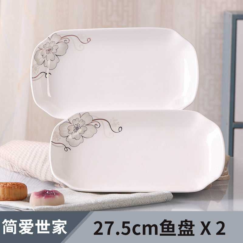 Ceramic rectangular serving platter