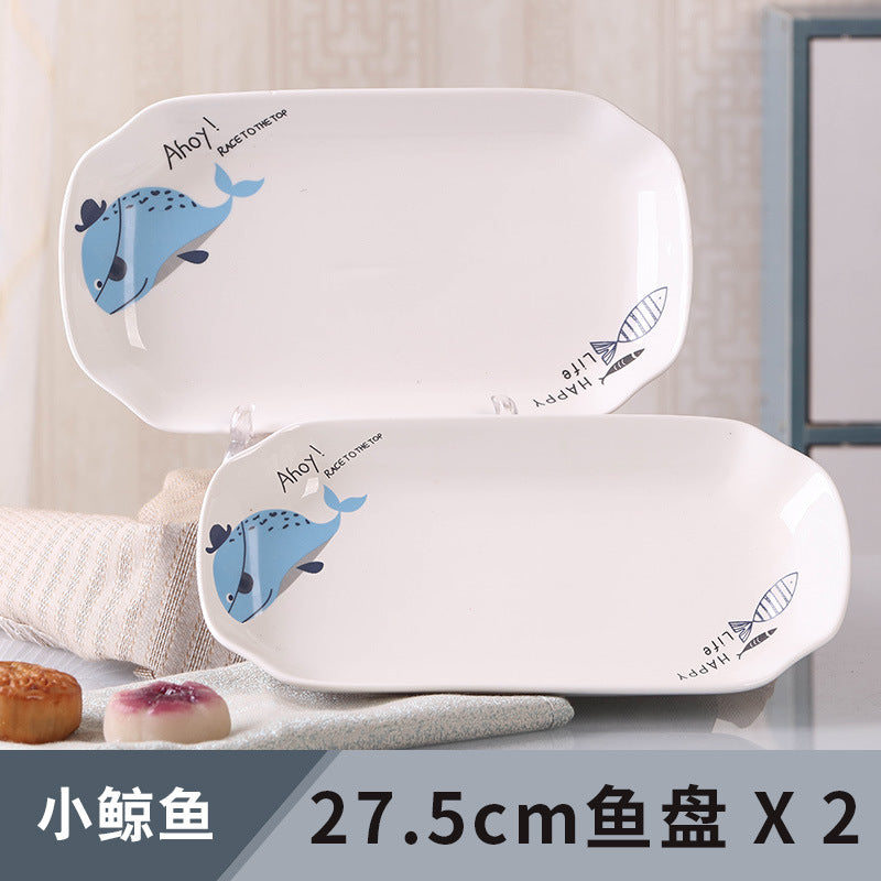 Ceramic rectangular serving platter