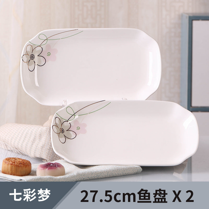 Ceramic rectangular serving platter