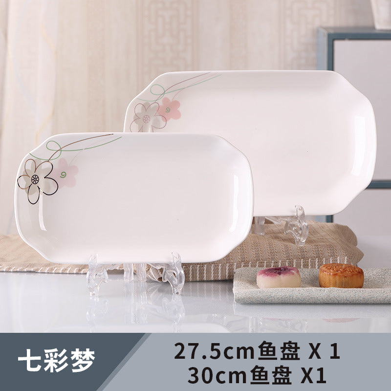 Ceramic rectangular serving platter