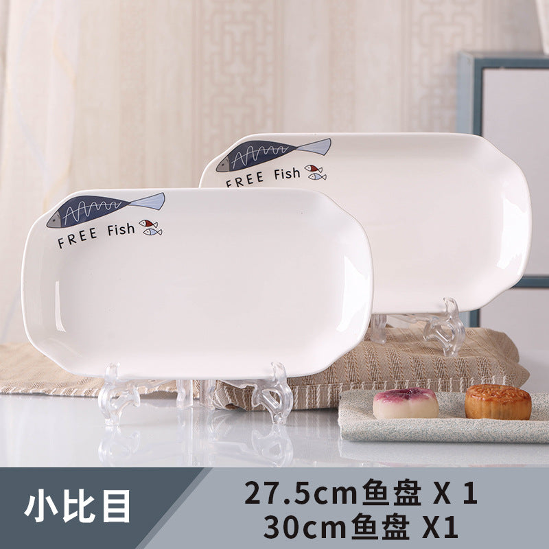 Ceramic rectangular serving platter
