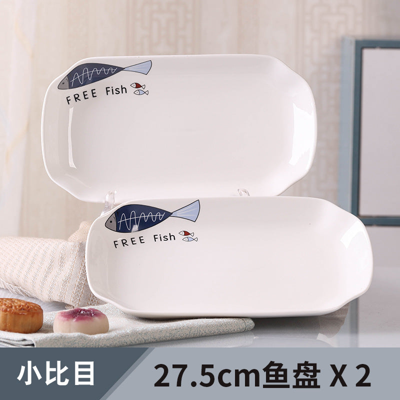 Ceramic rectangular serving platter