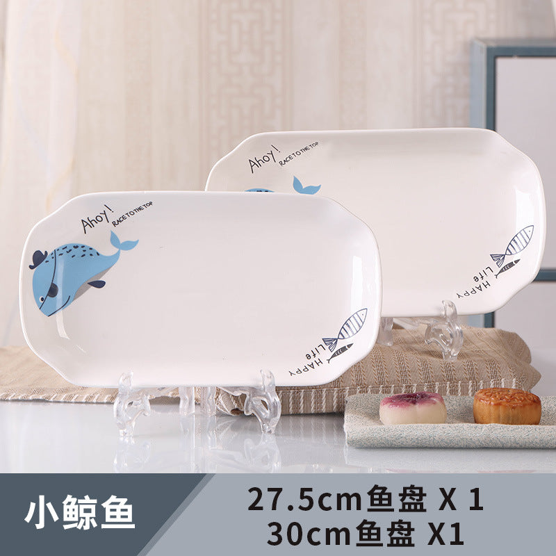 Ceramic rectangular serving platter