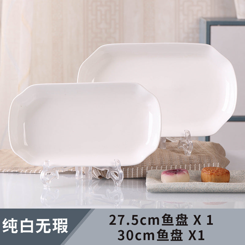Ceramic rectangular serving platter