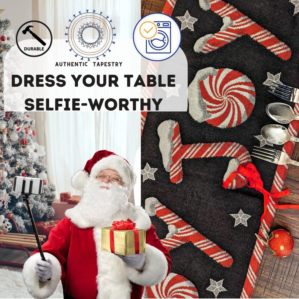 Peppermint Joy Christmas Table Runner