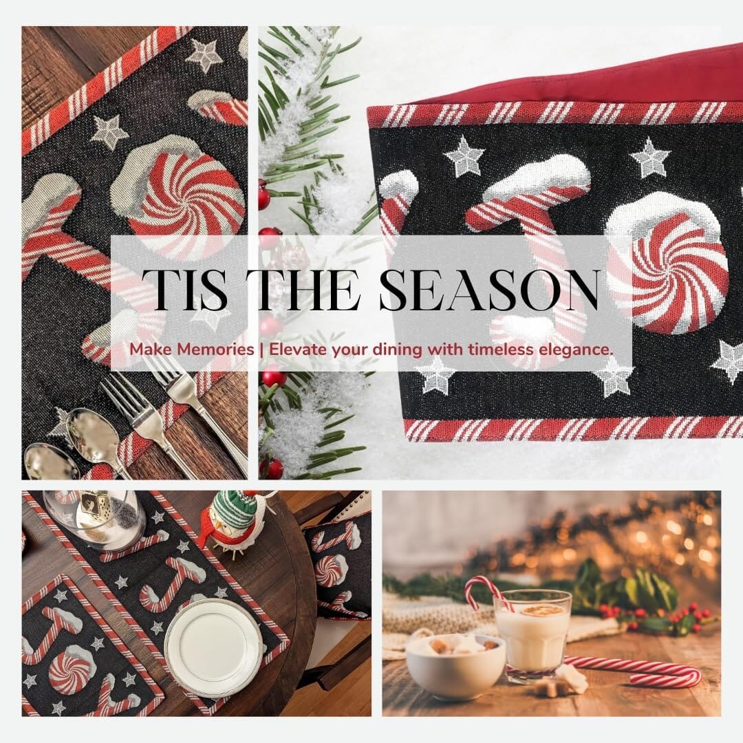 Peppermint Joy Christmas Table Runner