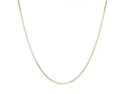 14K Solid Gold Box Chain Necklace, 0.5 mm