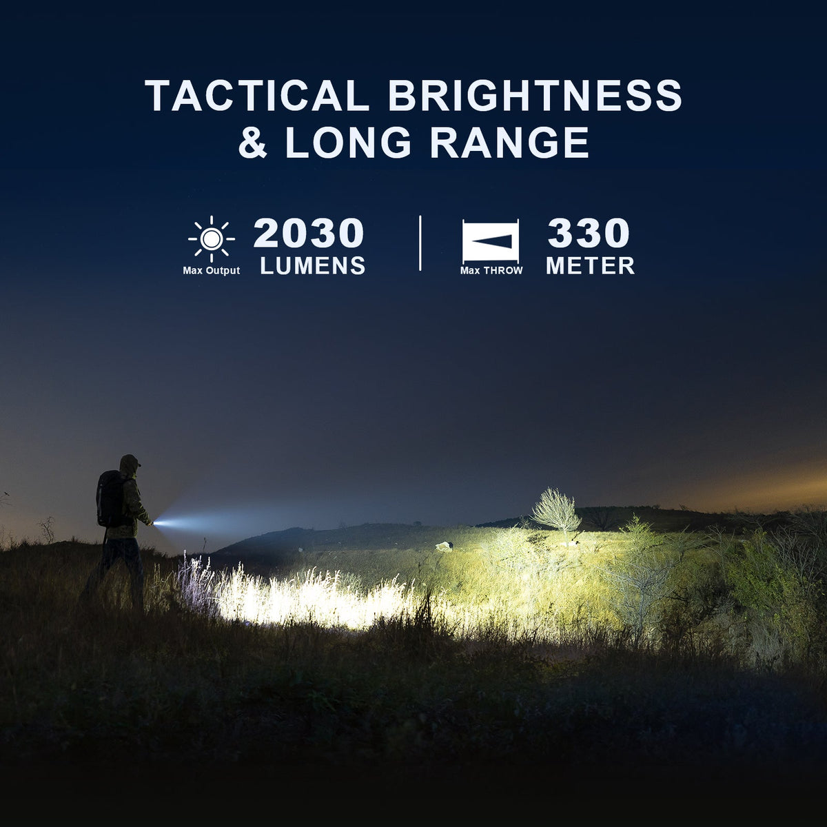 Powertac M5 Gen3 Rechargeable Flashlight, 2,030 Lumens