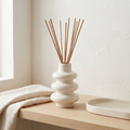 Stacked Bubble Vase Reed Diffuser Gift Set, White