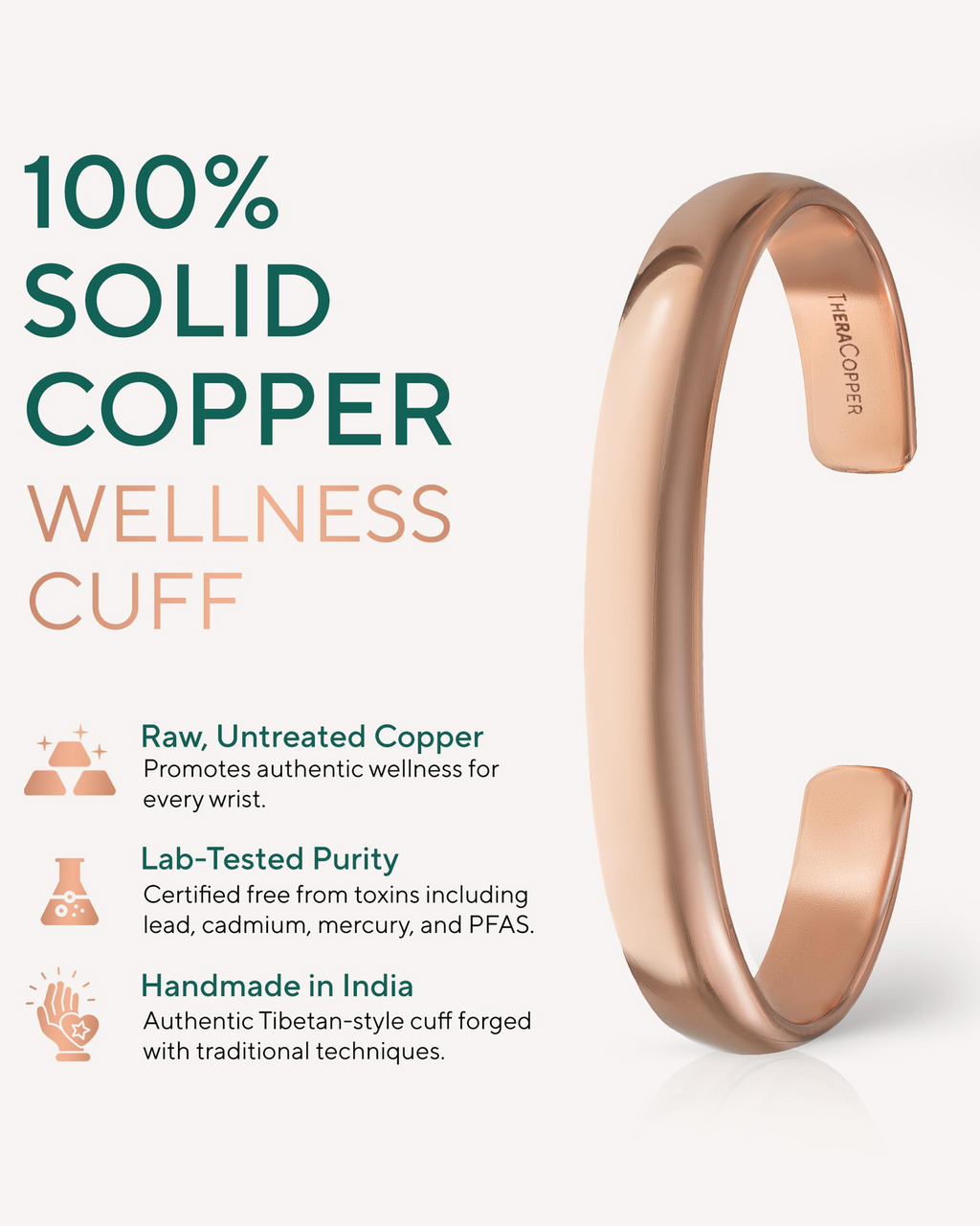 Pure Copper Cuff Bracelet