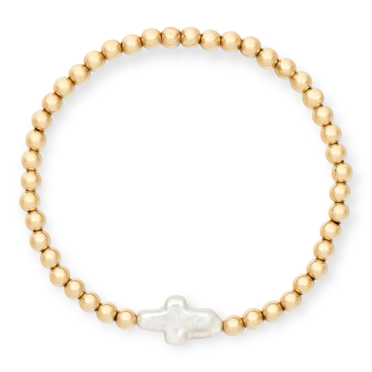 Pearl Cross Juno Bracelet, 4 mm