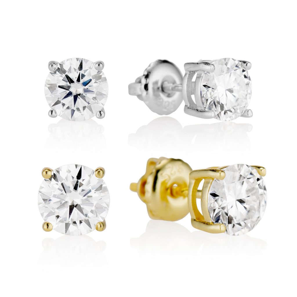 Moissanite Round Stud Earrings