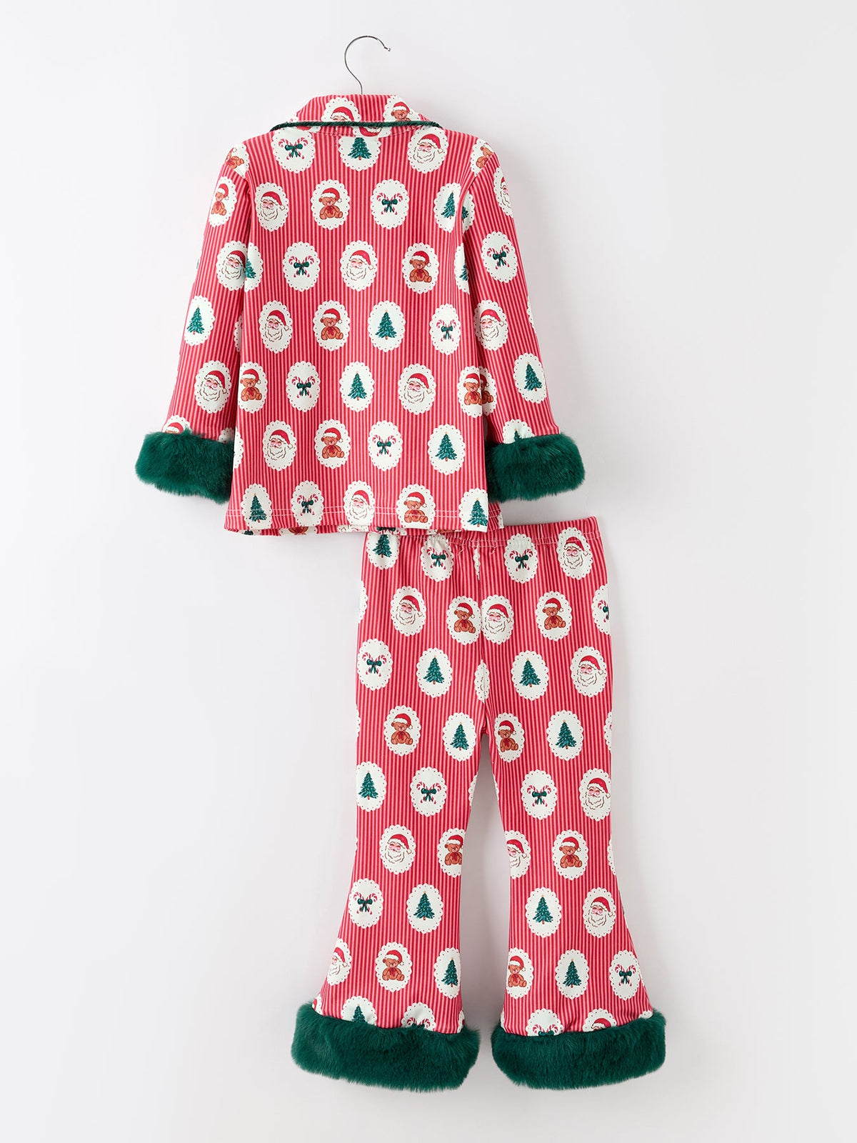 Mommy and Me Santa Pajama Set with Fur Trim