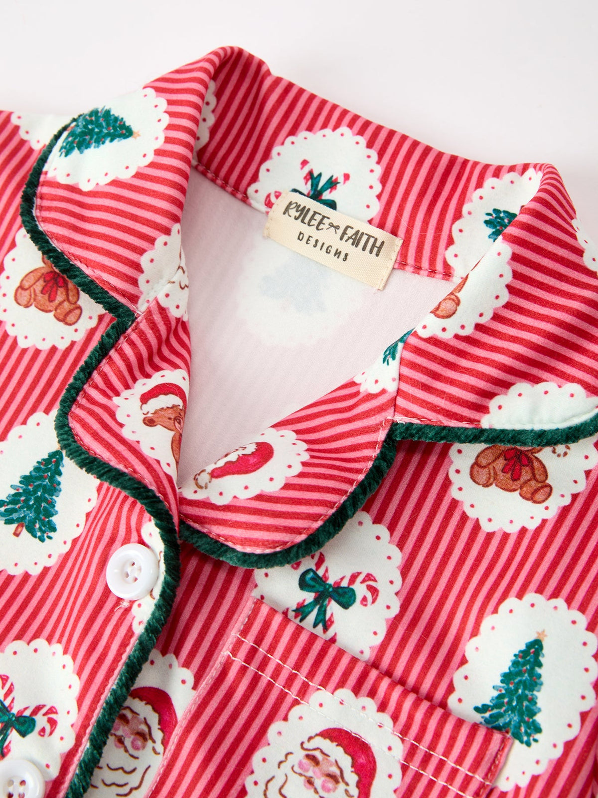 Mommy and Me Santa Pajama Set with Fur Trim