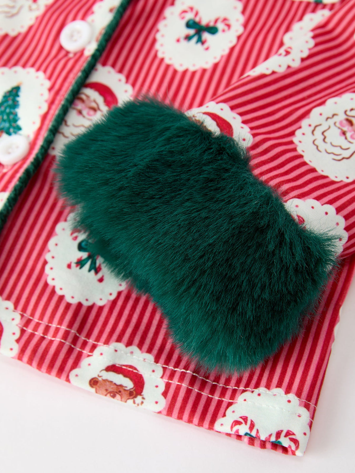 Mommy and Me Santa Pajama Set with Fur Trim