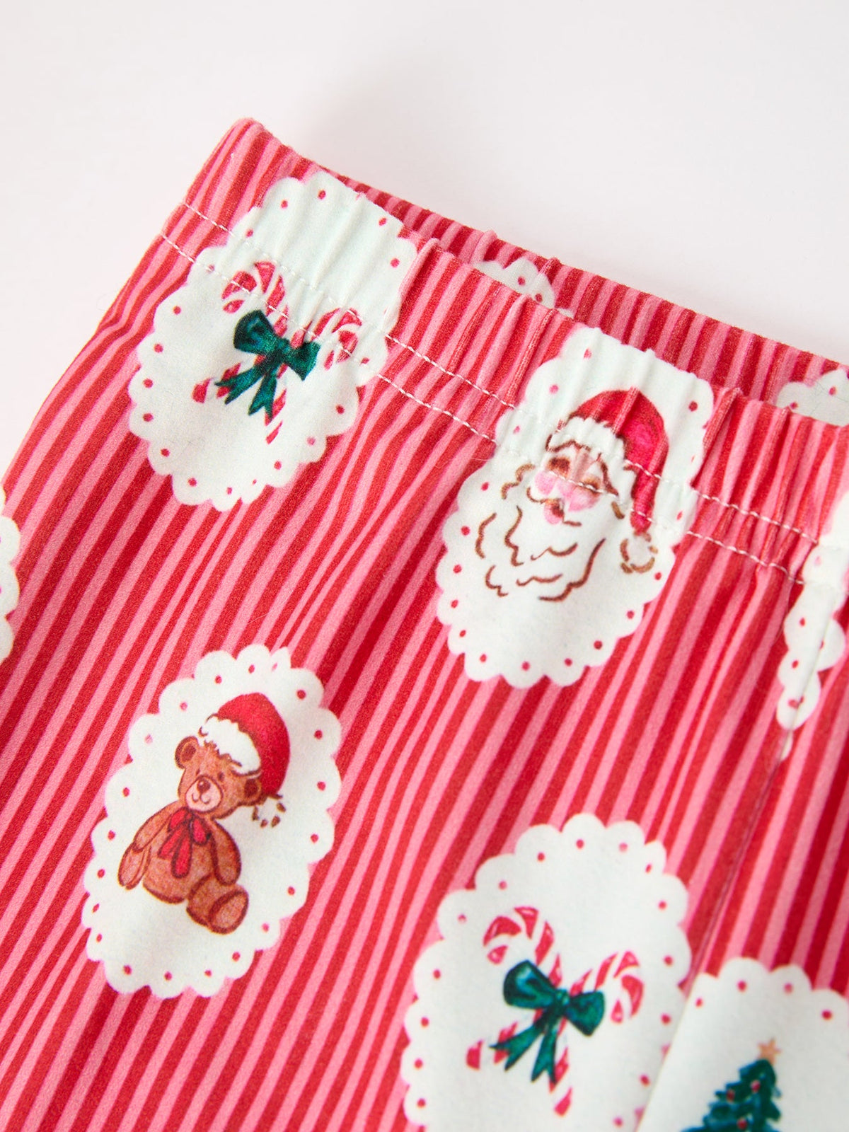 Mommy and Me Santa Pajama Set with Fur Trim