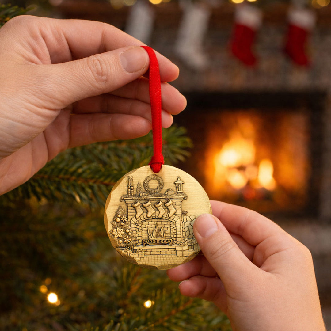 2026 Annual Ornament, Cozy Christmas Hearth (Bronze)
