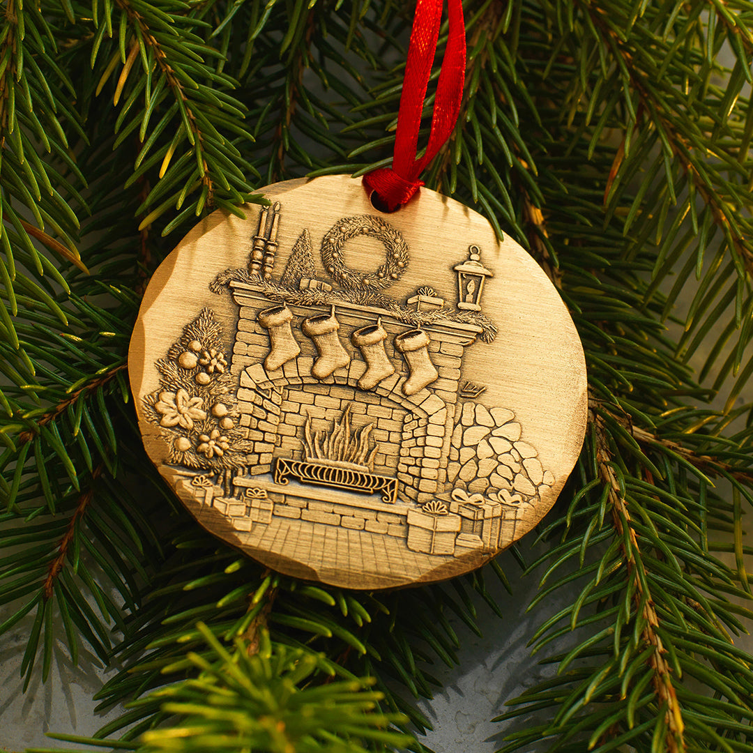2026 Annual Ornament, Cozy Christmas Hearth (Bronze)