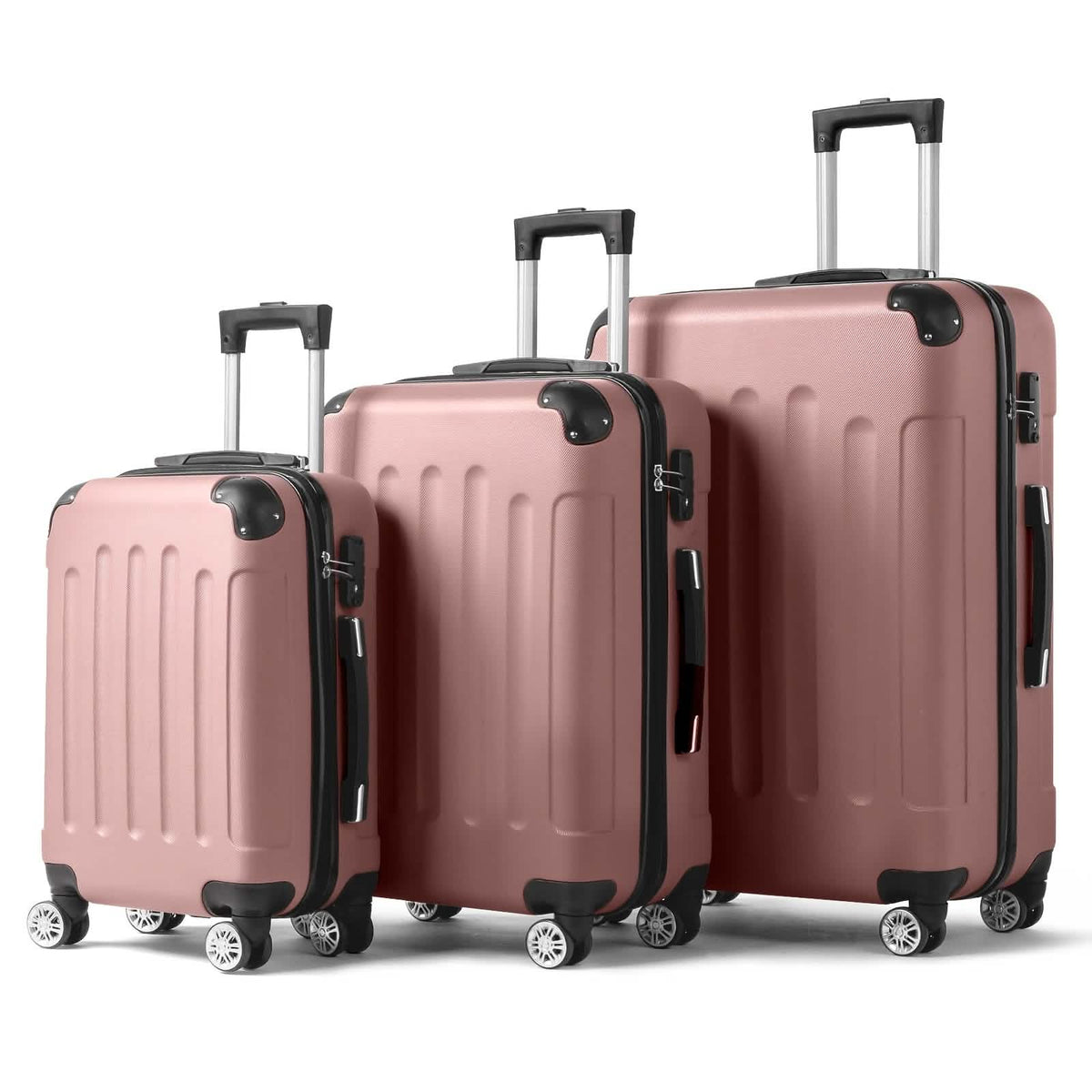 3-Piece Hardside Spinner Luggage Set with TSA Lock, 20/24/28 in