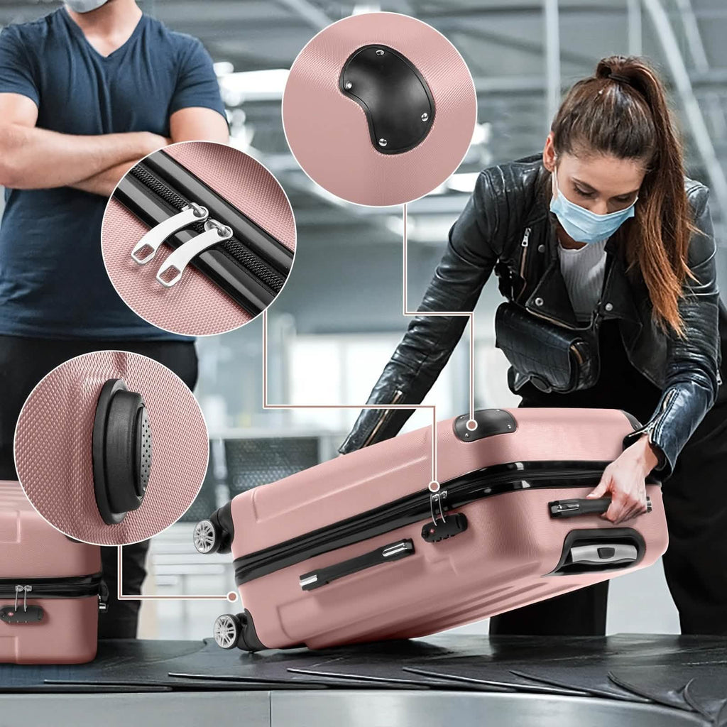 3-Piece Hardside Spinner Luggage Set with TSA Lock, 20/24/28 in