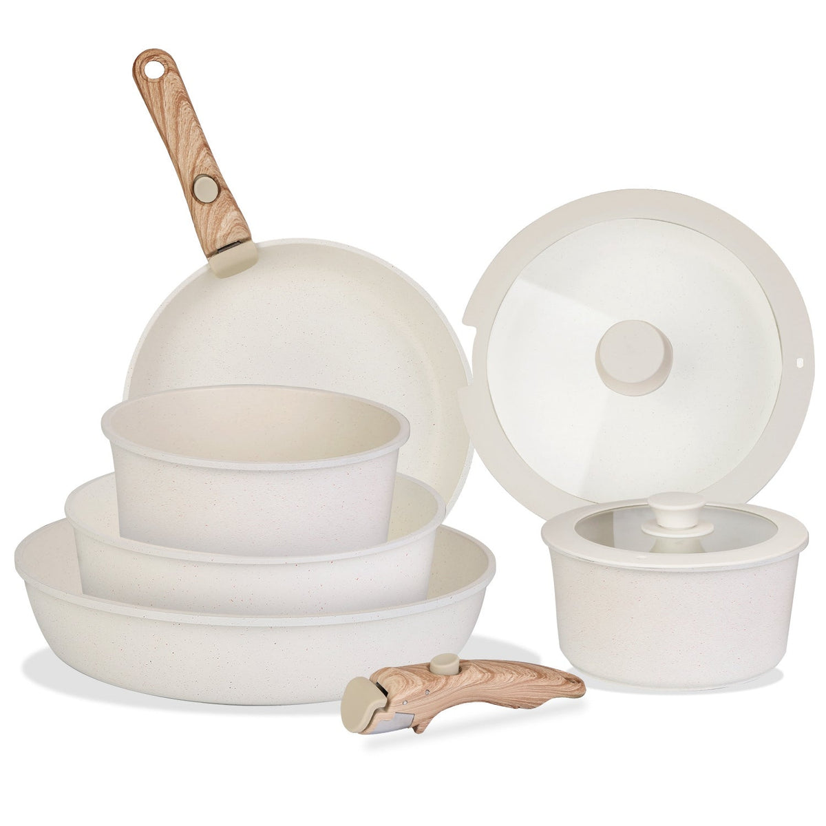 9-Piece Nonstick Cookware Set with Glass Lids