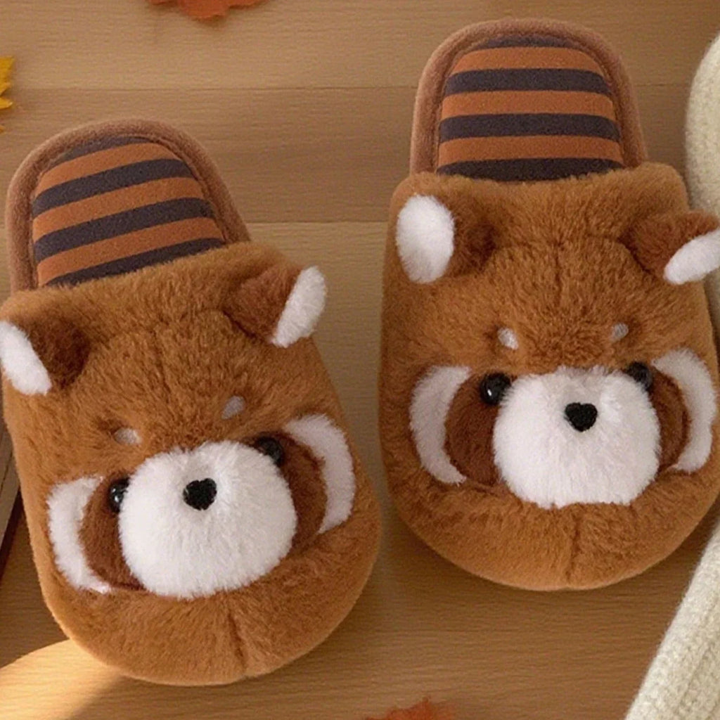 Red Panda Plush Slippers