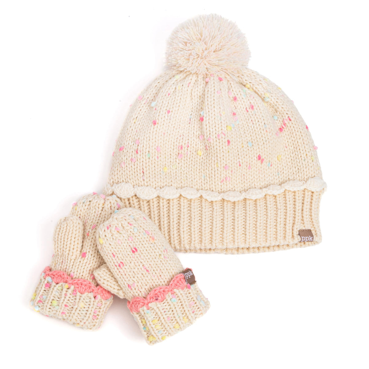 Cupcake Knit Beanie and Mittens Set for Toddlers