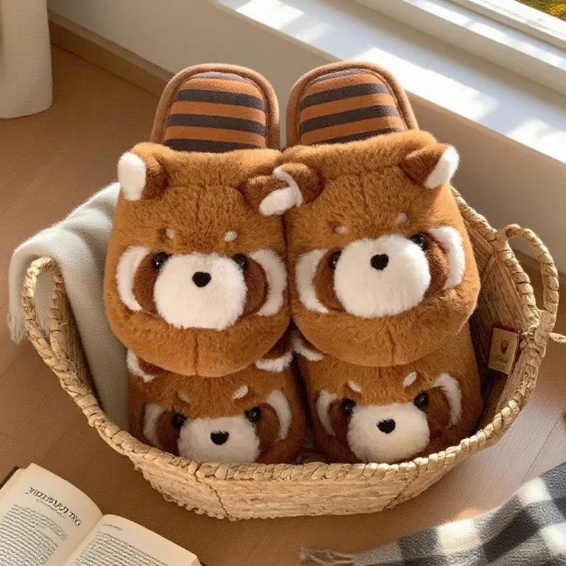 Red Panda Plush Slippers