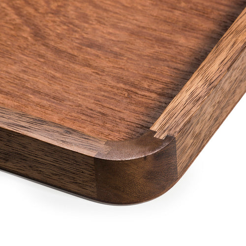 Acacia Wood Serving Tray with Handles, 18 x 14 in