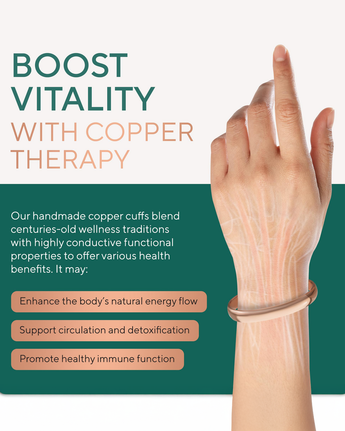Pure Copper Cuff Bracelet
