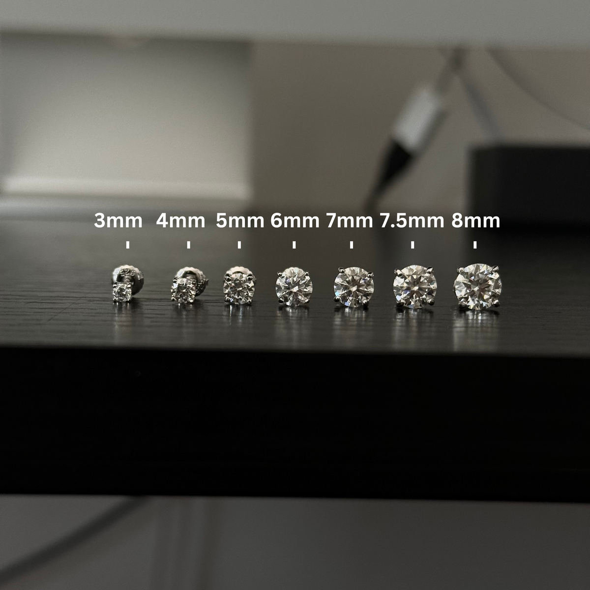 Moissanite Round Stud Earrings
