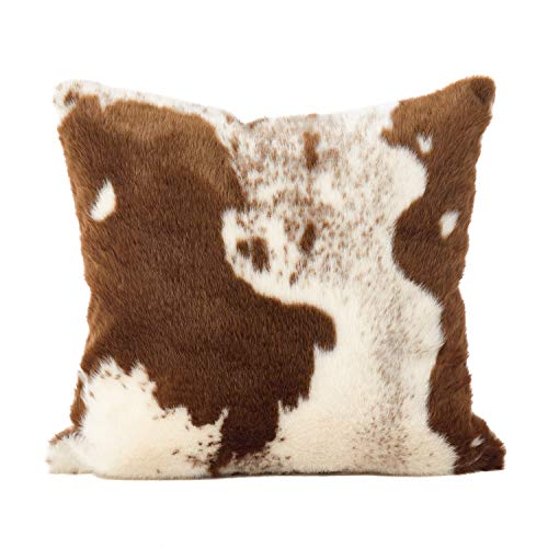Faux Fur Cowhide Throw Pillow with Insert