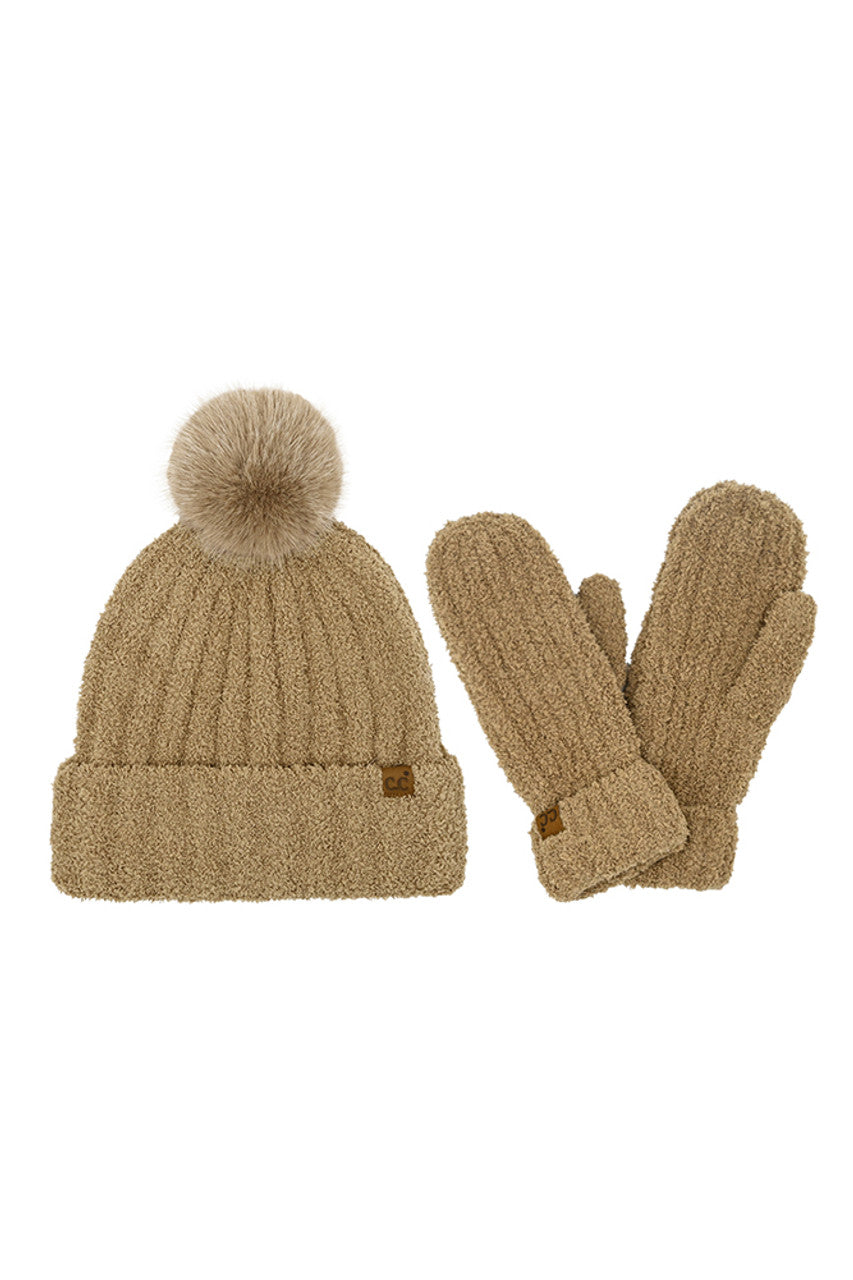 Cozy Yarn Beanie and Mitten Set