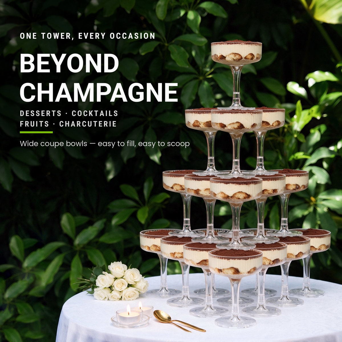Champagne Tower Stand, 20 or 30 Coupes