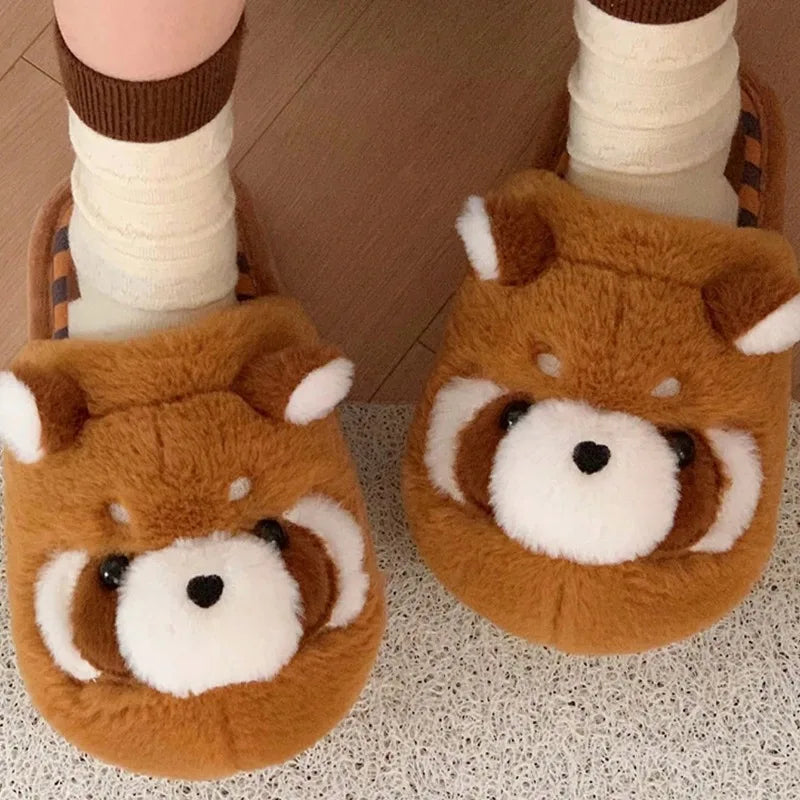 Red Panda Plush Slippers