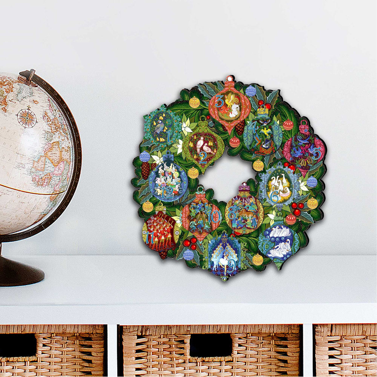 12 Days of Christmas Wooden Door Wreath