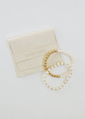 Pearl and 14K Gold-Filled Sun and Moon Stretch Bracelets