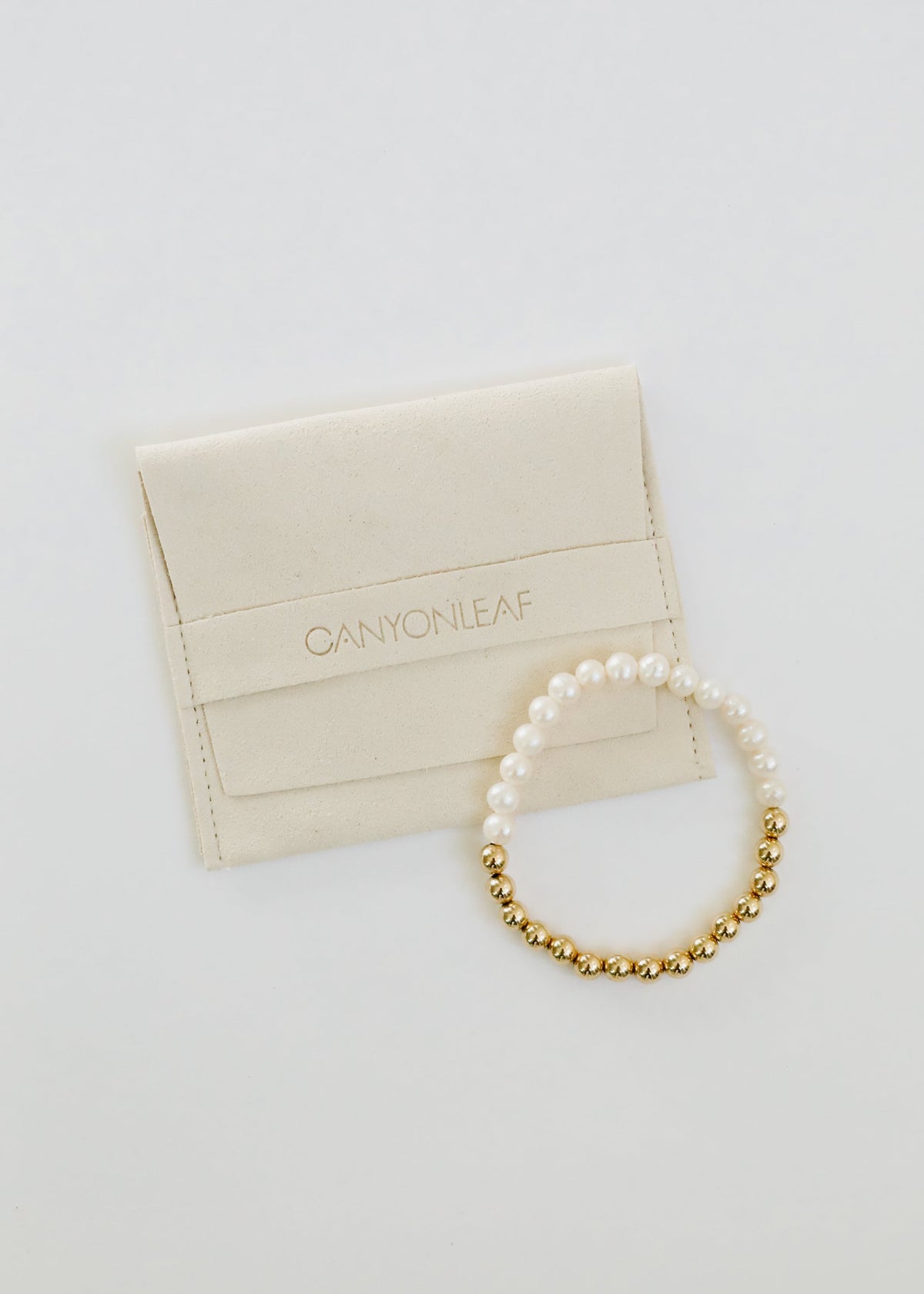 Pearl and 14K Gold-Filled Sun and Moon Stretch Bracelets