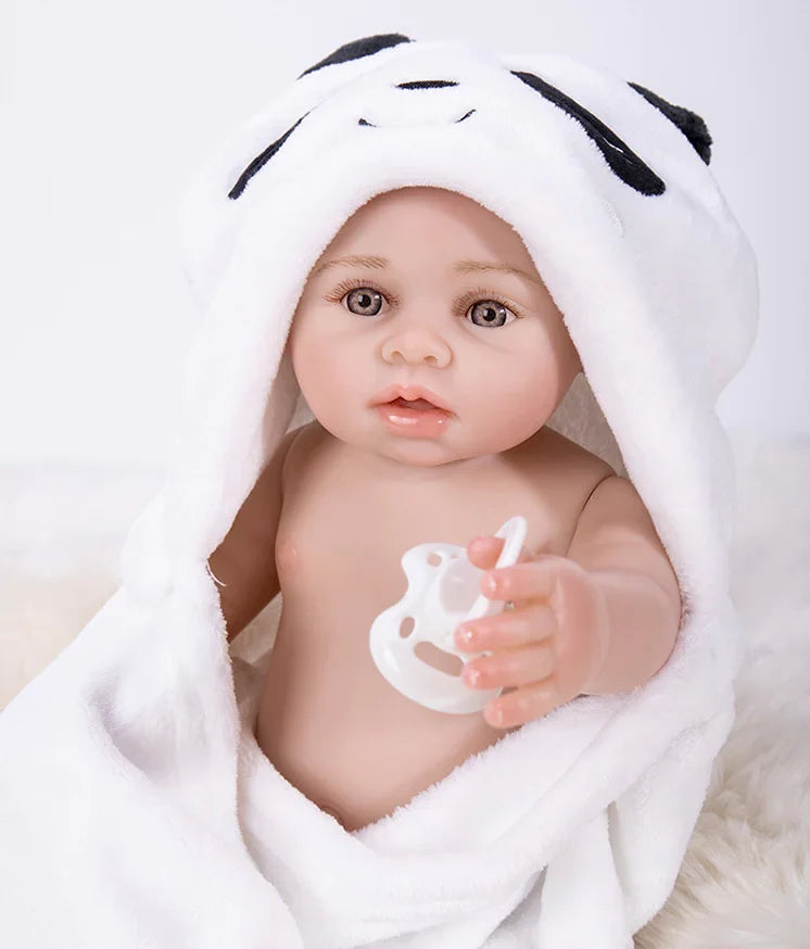 Realistic Silicone Reborn Baby Doll, 17 in