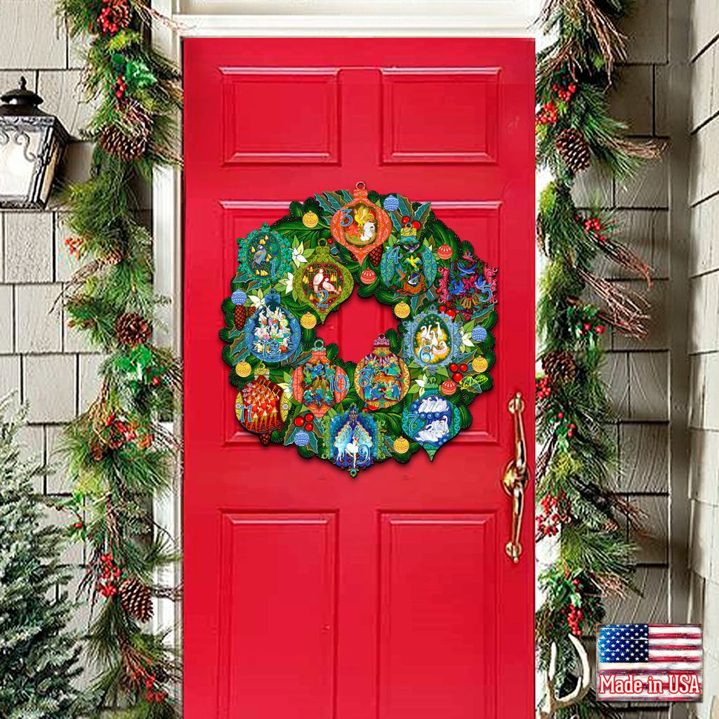 12 Days of Christmas Wooden Door Wreath