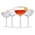 Vintage Gold Rim Champagne Coupes, Set of 4