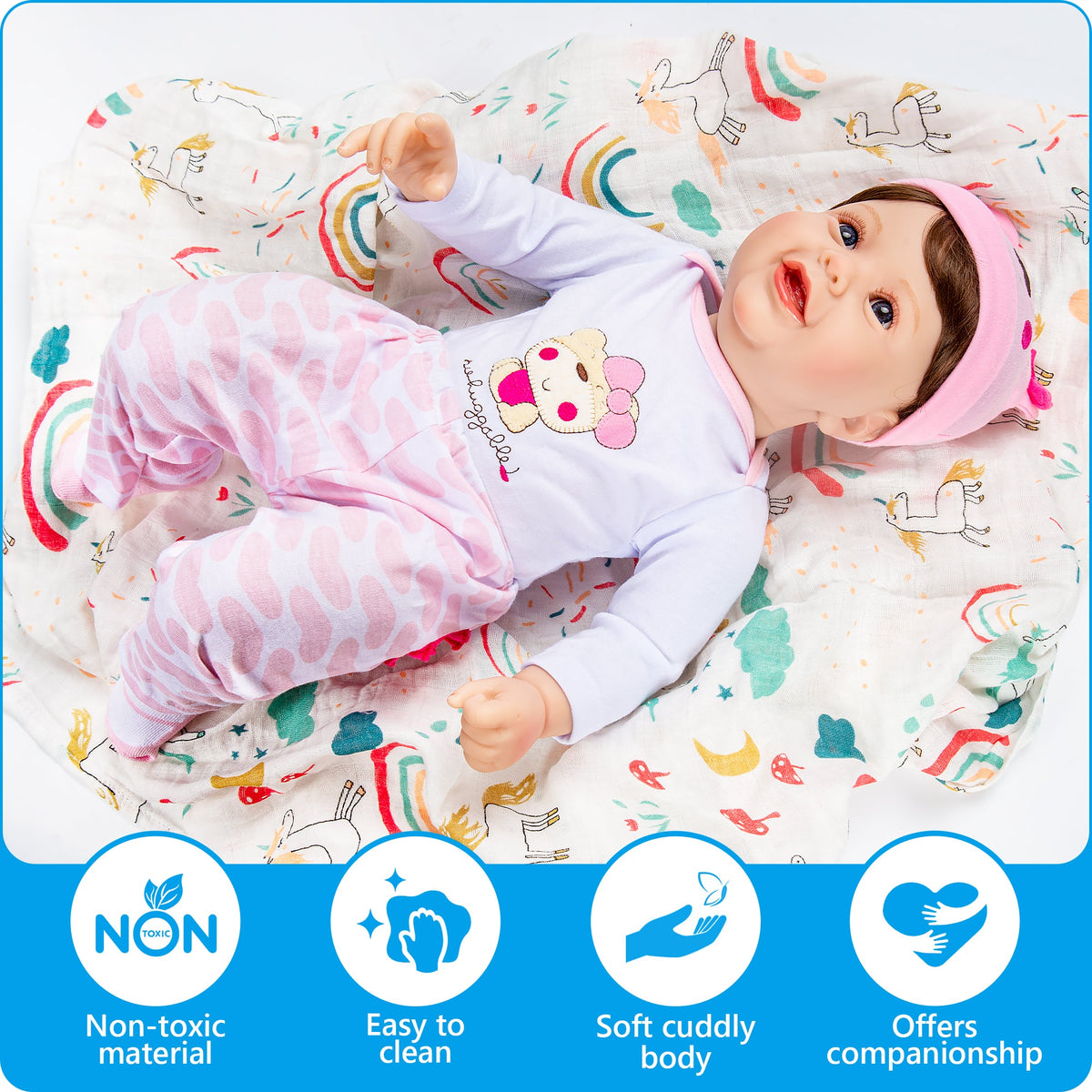 Lifelike Newborn Comfort Doll, 22 in