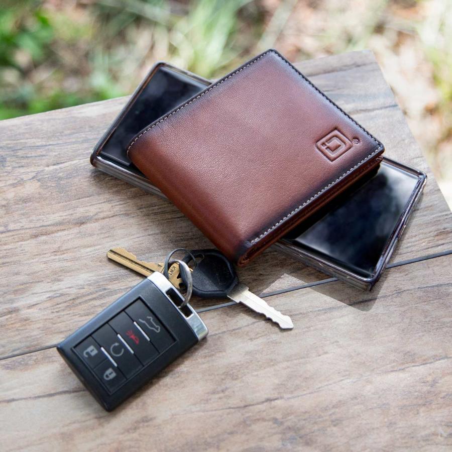 RFID-Blocking Leather Bifold Wallet with ID Window