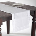 White Hemstitch Linen-Blend Table Runner, 16 x 72 in